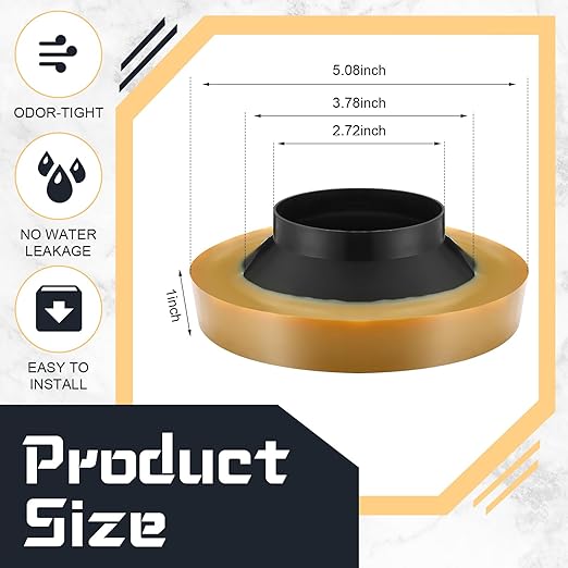 Marsui 60 Pcs Toilet Wax Ring Kit Include Retainer Washers and Thick Flange Closet Bolts Bolt Cap Fits 3" and 4" Waste Lines for Toilet Gas Odor Watertight Sealing(Regular Version,1 Inch)