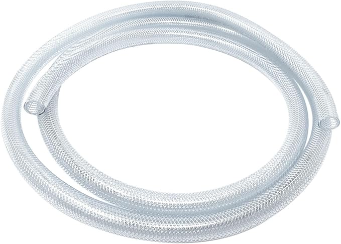 Gloxco Clear Braided PVC Tubing, Food Grade, Heavy Duty Reinforced Hose, 3/4" ID, 10 Ft Length