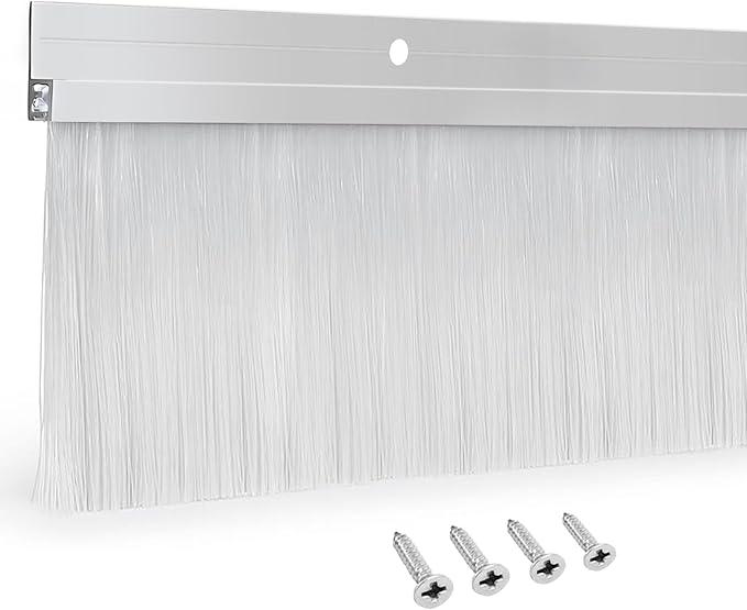 1 Set Door Brush Sweep – 2.80" x 39.3" CEPIA Garage Door Seal –White Roll Up & Exterior Door Sweep for Bottom Gap Protection (39.3 in / 1000 mm)