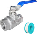 1 Pack Full Port Ball Valve 1 NPT 304 Stainless Steel 2 - chip ball valve Female Heavy Duty WOG1000 for Water，Oil，Gas with Locking Devic (1", 1)