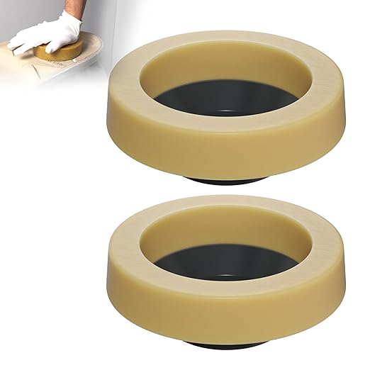 Hibbent 2 Pack Toilet Wax Ring, Thick Toilet Bowl Wax Ring Gasket for Toilet Bowl, Polyethylene Flange- Gas, Odor and Watertight Seal, Fits 3-inch and 4-inch Waste Line