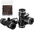 3/8" OD Push to Connect Fittings – Air Line Tee Connectors, Quick Connect Pneumatic Fittings, Push Lock Air Hose Fittings for Compressor, Air Tools & Tubing (10 PCS)