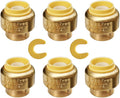 HQMPC 1/2" Push Fit PEX End Cap, Push-to-Connect Brass Plumbing Fittings No Lead Brass Plumbing Fittings with Disconnect Clip for Copper, CPVC 6 Pcs