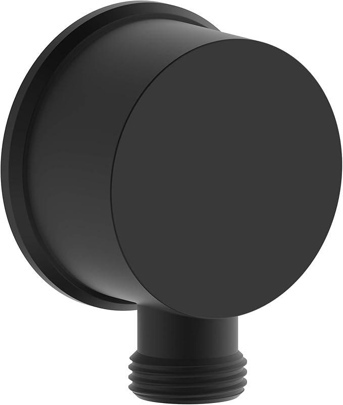 SA-0045-MT Round Handheld Shower Wall Supply Elbow, Wall-Mount Hose Connector, without Shower Head and Hose, Matte Black Finished