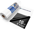Crawl Space Vapor Barrier - 10 mil (6' x 100'), Thick Plastic sheeting, Drop Cloth Moisture Barrier Covering for Crawl Space Encapsulation, Blackout Plastic Painters Tarp, Black and White Panda Film