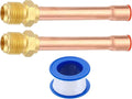 uxcell Brass Pipe Fitting, 3/8 SAE Male Thread x 3/8" OD Flare Connector with Copper Tube for HVAC System Air Conditioner Refrigeration