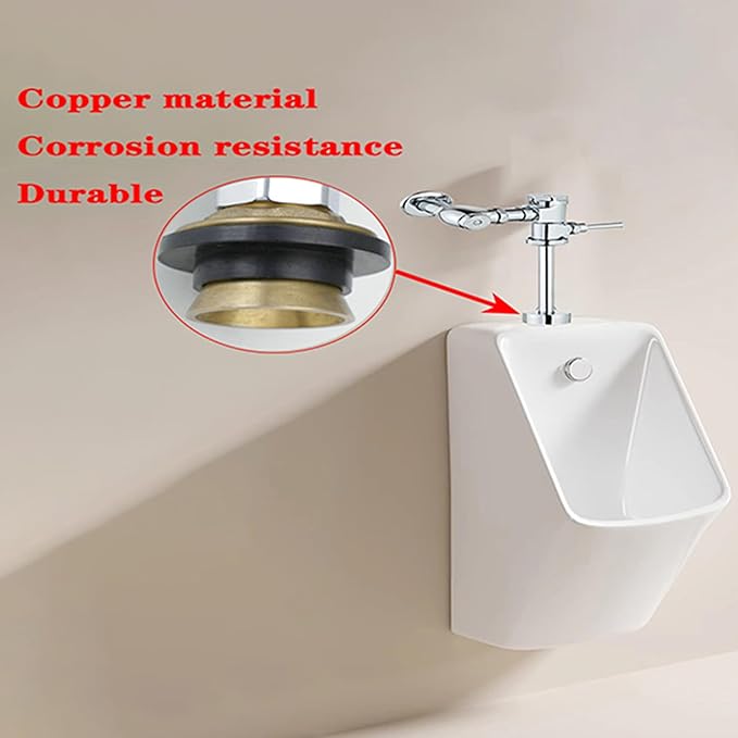 Exposed Manual Urinal Flush Valve Toilet 1 GPF Flushometer Adjustable Water Volume Knob Chrome Polish Finish Suitable for Public Places Hotel Office Market