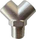 Nickel Plated Brass Pipe Fitting Wye Tee Y Shape 3 ways Connector, 1/4" NPT Female x 1/4" NPT Female x 1/4" NPT Male, Pack of 2