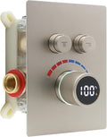Digital Display Shower Valve Shower Valve 2 Way Shower Diverter Valve Shower Mixing Valve Can Use All the Time Brushed Nickel