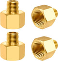 SDTC Tech 4-Pack Brass Pipe Fitting 1/4 NPT Thread Male to 1/2 NPT Thread Female Reducer Adapter, Brass Pipe Extension Connectors