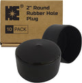 Cosmostar 2" Rubber Plugs – Fit 2.00" to 2.06" OD Tubes | Black End Caps for Pipes, Furniture Legs, Fence Posts – Durable, Easy Glide, Secure Fit (10-Pack)