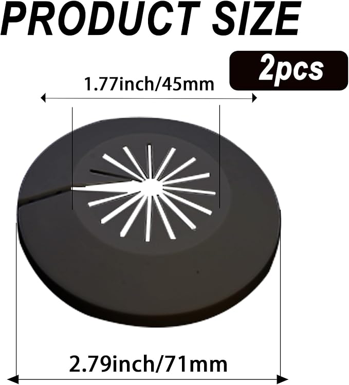 2 Pieces Pipe Cover Flange Decoration Fit 0.59 to 1.77 inch Outer Diameter Pipe (15-45mm), PP Plastic Radiator Escutcheon Plate, Plumbing Cover Plates for Floor Wall Tube Decor, Black