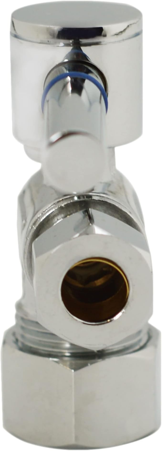 Westbrass R105BL-2-05 1/4-Turn Lever Handle Angle Stop Shut Off Valve, 5/8" OD x 3/8" OD, Polished Nickel (2-Pack)