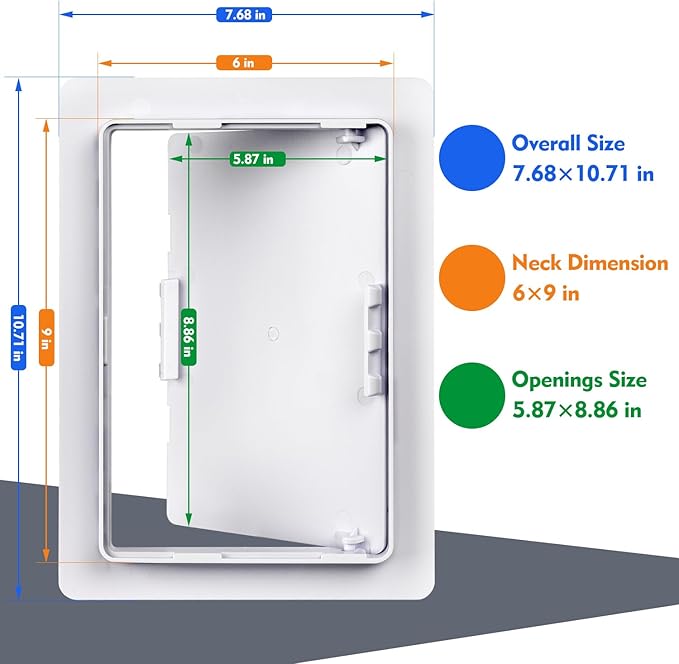 Donext Access Plumbing Panel for Drywall Ceiling, 6x9 in 2 PC Plastic Access Door, Wall Hole Cover Plate for Plumbing & Electrical & Wiring, White