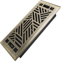 4x10 Inches Heavy Duty Walkable Floor Register Easy Adjust Air Supply Lever Floor Vents - Brooklyn Design - Vent Cover for Home Floor - Antique Brass