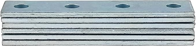 4 Hole Flat Plate Rectangular Connector Fitting Bracket Braces Fit for 1/2" Bolt in 1-5/8" Strut Channel, 6 Pack