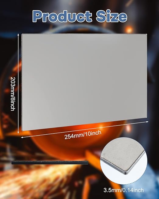 2 Pcs Hot Rolled Steel Plate, 1/8 Metal Sheet A36 Steel Sheet, 8'' x 10'' Steel Sheet Metal for Structural Support and Industrial Use