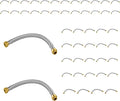 (50 Pack) Seelink 12-Inch Stainless Steel Flexible Water Heater Hose, 1/2" Push-Fit x 3/4" FIP, Push-to-Connect for Copper, PEX, and CPVC