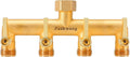 Heavy Duty 4 - Way Garden Hose Splitter, 3/4” Hose Manifold, Outdoor Hose Adapter Connector with 4 Metal Extra Long Handle Metal Faucet Adaptor