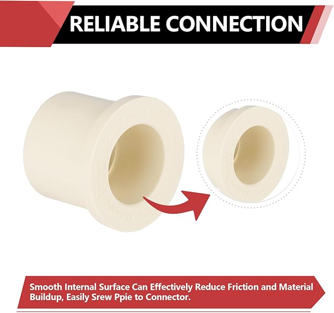 (30 Pack) EFIELD CPVC Reducing Bushing Fittings, 3/4" CTS Spigot x 1/2" CTS Slip (Socket),(CPVC043-20-30PCS)