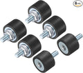 uxcell 6pcs M4x10mm Rubber Isolator Mounts with Studs 15x10mm Male Female Vibration Shock Absorber Zinc Plated Cylindrical Thread Mounts Anti Vibration Isolators with 6pcs M4 Lock Nuts