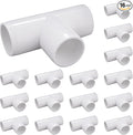 16-Pack 1" PVC Fittings Tee, Furniture Grade 1 Inch PVC Pipe Fittings 3 Way, UV Resistant, Fits SCH40 Pipe DIY Garden Shelves, Greenhouse, Shelf
