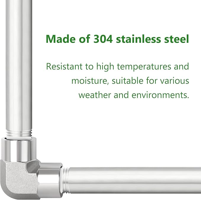 TAISHER 2PCS Stainless Steel Pipe Fittings, 3/8" BSP Male x 3/8" BSP Male Threaded, 4" Length Nipple Cast Pipe
