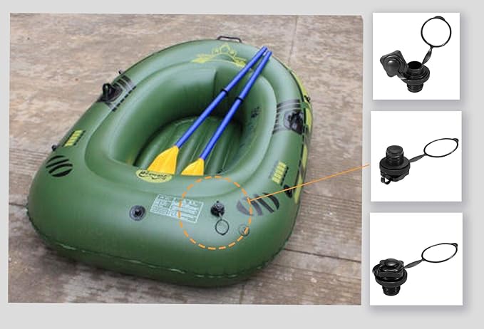 2PCS Inflatable Boat Air Valve, Kayak Raft Plug Replacement, Inflatable Boat Spiral Air Plug, Air Mattress Plug Replacement, Air Valve Replacement for Inflatable Boat Rubber Dinghy Pool Airbeds