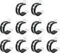 uxcell 1-1/4"(32mm) Cable Clamp, 304 Stainless Steel Rubber Cushioned Insulated Clamp R Shape Metal Clamp Tube Holder for Pipe Hose Wire Cord Installation 10Pcs