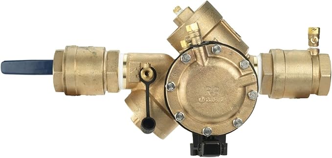 Febco LF825Y Series 1-1/2" Bronze Reduced Pressure Zone Backflow Preventer Assembly, Quarter Turn Shutoff, Y Pattern, Flood Sensor with SentryPlus Alert Technology for Relief Valve