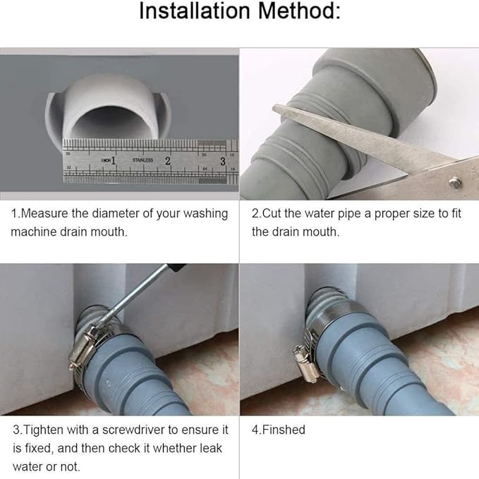 16.4ft Washing Machine Drain Hose, Universal Drain Hose Extension Kit for Washer, Dishwasher, Flexible Discharge Hose for LG/ GE/ Samsung, Fit up to 1-1/2 Inch Drain Outlets (16.4)
