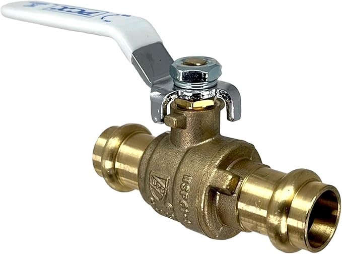 PROCURU 10-Pack 1/2-Inch Press Copper Ball Valve, Heavy Duty Brass Body, Full Port, LF Certified Safe (3BP050-10P)