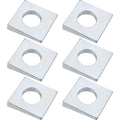 6 Pcs 1/2" Beveled Square Washers, 1-1/8" x 1-1/8" Plain Carbon Steel Galvanized Wedge Shaped Washer 2mm to 6.6mm Thick, Metal Shims for Leveling (Silver)
