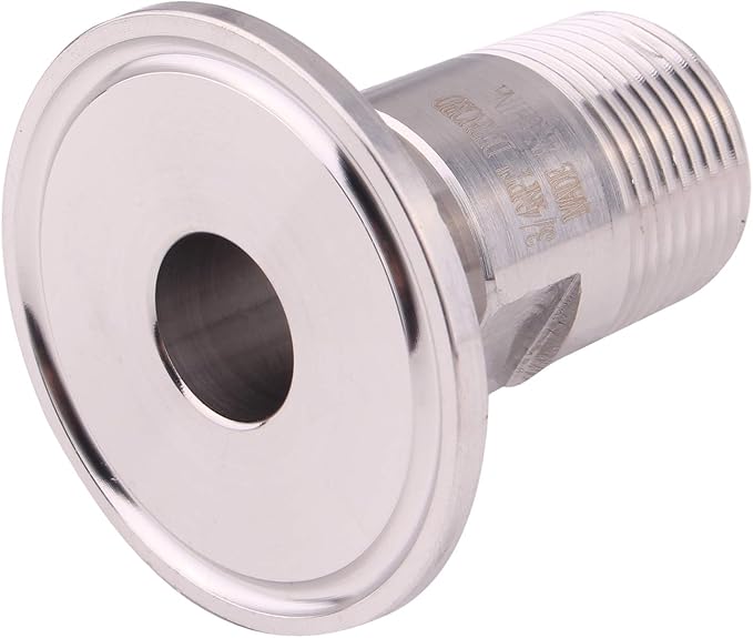 DERNORD 1.5'' Tri clamp Adapter to 3/4 inch MNPT Thread Ferrule Sanitary Pipe Fitting
