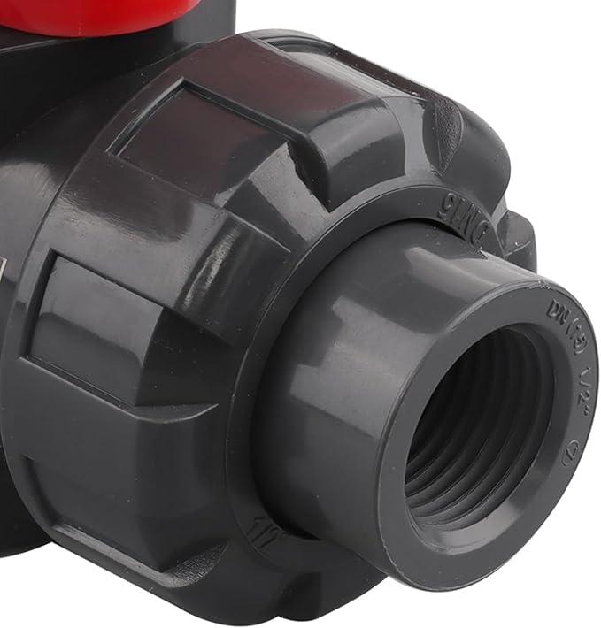 DERNORD 2 Pack PVC True Union Ball Valve NPT Threaded with Full Port, EPDM O-Rings, and Reversible PTFE Seats, Rated at 200 PSI (1/2 Inch NPT Threaded)