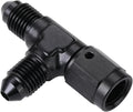 3AN Male Flare Tee T Fitting Adapter with AN3 Female Swivel On Run Aluminum Black