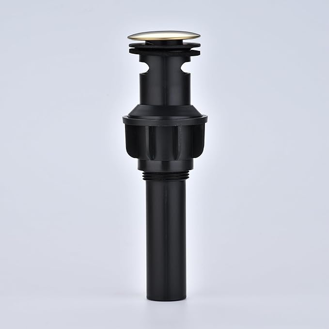 Bathroom Sink Drain with Overflow: Gold Bathroom Sink Drain Stopper for Bathroom Vanity Vessel Sink, Pop-up Sink Drain with Hair Catcher Anti-Clogging Strainer