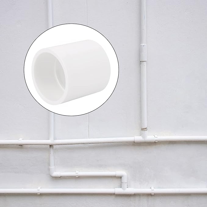 10Pack 1-1/4" PVC Pipe Coupling Adapter Pipe Fittings (Socket x Socket) Contractor Pack Schedule 40 Heavy Duty 1.25 Inch PVC Slip Socket Connectors for DIY PVC Shelf Garden Support Structure, White