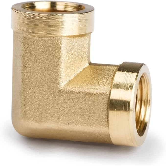 U.S. Solid 2pcs 90 Degree Barstock Street Elbow Brass Pipe Fitting (1/8" NPT Female x 1/8" NPT Female)