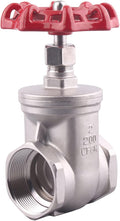 Heavy Duty Gate Valve - 2" NPT Stainless Steel Female x Female Thread Rotary Sluice Valve with Wheel Handle 200WOG For Water Oil Gas