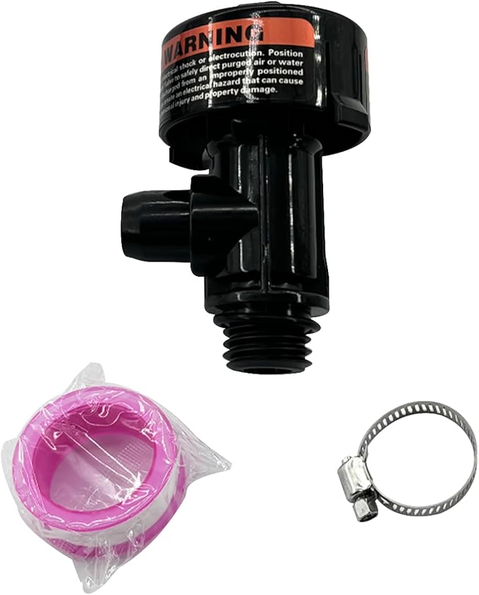 98209800 High Flow Manual Relief Valve Air Relief Manual Valve Assembly Replacement for Pool Spa Filter Quad DE 2000 4000 Series Filters (No Pressure Gauge)