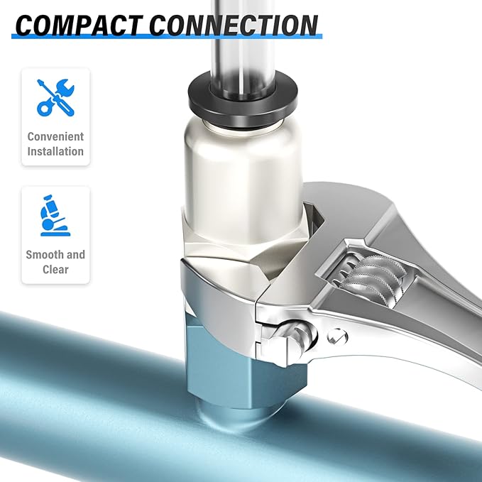 TAILONZ PNEUMATIC Female Straight 4mm Tube OD x 1/8 Inch NPT Thread Push to Connect Fittings PCF4-N1(Pack of 2)