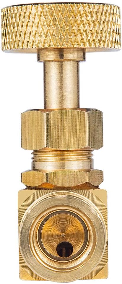 2 Pieces Heavy Duty Brass Instrument Replacement Control Needle Valve 1/4" Npt Female X 1/4" Npt Female Connection Golden