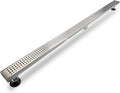 Linear Shower Drain, Shower Drain 72 inch with Removable Grate Cover, Professional AISI 304 Stainless Steel Shower Floor Drain, Shower Drain with Hair Catcher and Leveling Feet