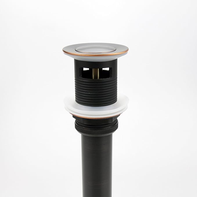 Oil Rubbed Bronze Pop Up Drain, Bathroom Vessel Lavatory Vanity Faucet Sink Drain Stopper, ORB with Overflow