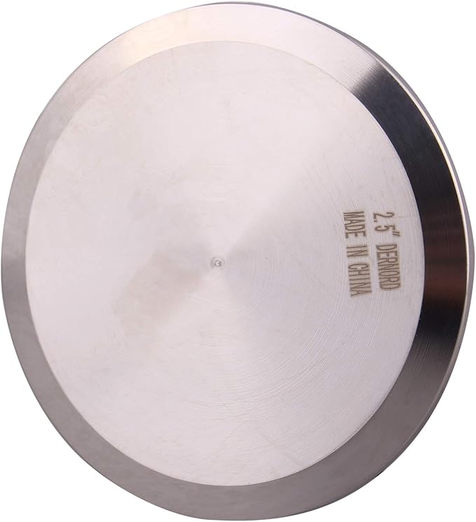 DERNORD Stainless Steel 304 Sanitary Fitting Clamp End Cap fits Tri-Clamp Ferrule Flange (2.5" (64mm) Tube OD)