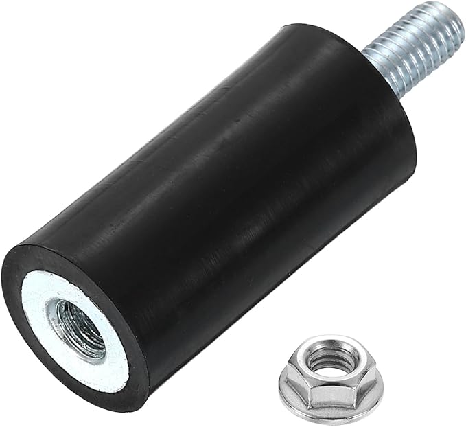 uxcell M5 Rubber Mounts, 1Pcs 15x30mm(DxH) Rubber Cylindrical Anti Vibration Isolator Shock Absorber with Lock Nuts for Car Bobbin Generator Air Compressors
