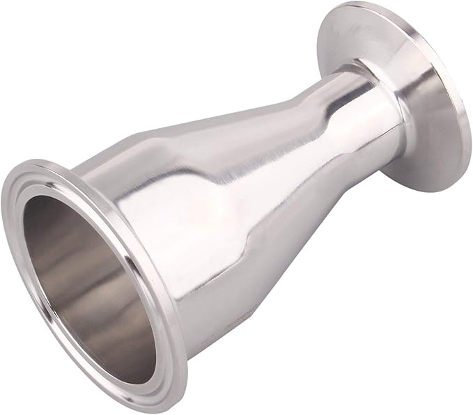 DERNORD Sanitary Fitting Reducer Fitting SUS304 Tri Clamp Ferrule Style 2" Tube OD to 1" Tube OD