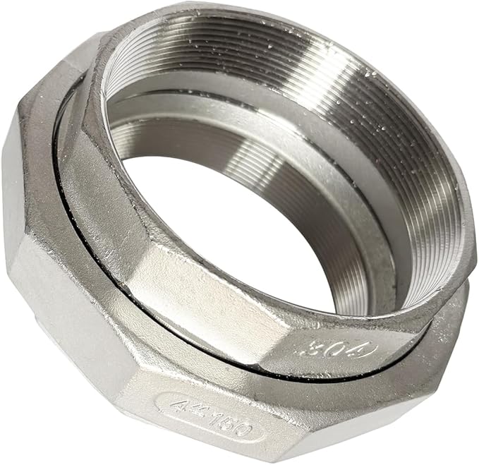 4" Union Pipe 304 Stainless Steel NPT Female Thread Union Joint Cast Pipe Fitting Pack of 1