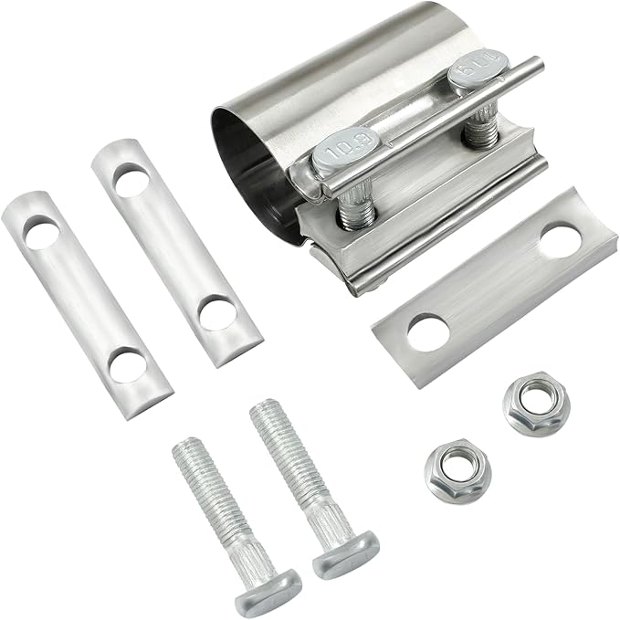 1-3/4" Heavy Duty Stainless Steel Exhaust Pipe Seal Band Clamp, Repair Clamp Sleeve Coupler for Emergency Pipe Repair, Pack of 1